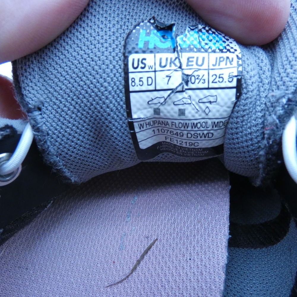 Hoka One One Hupana Flow Wool 1107649-DSWD Women 8.5D Running Shoes Gray Sneaker - Picture 9 of 9